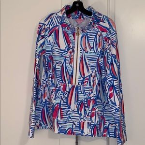 Lilly Pulitzer red right return popover